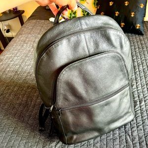 Leather backpack